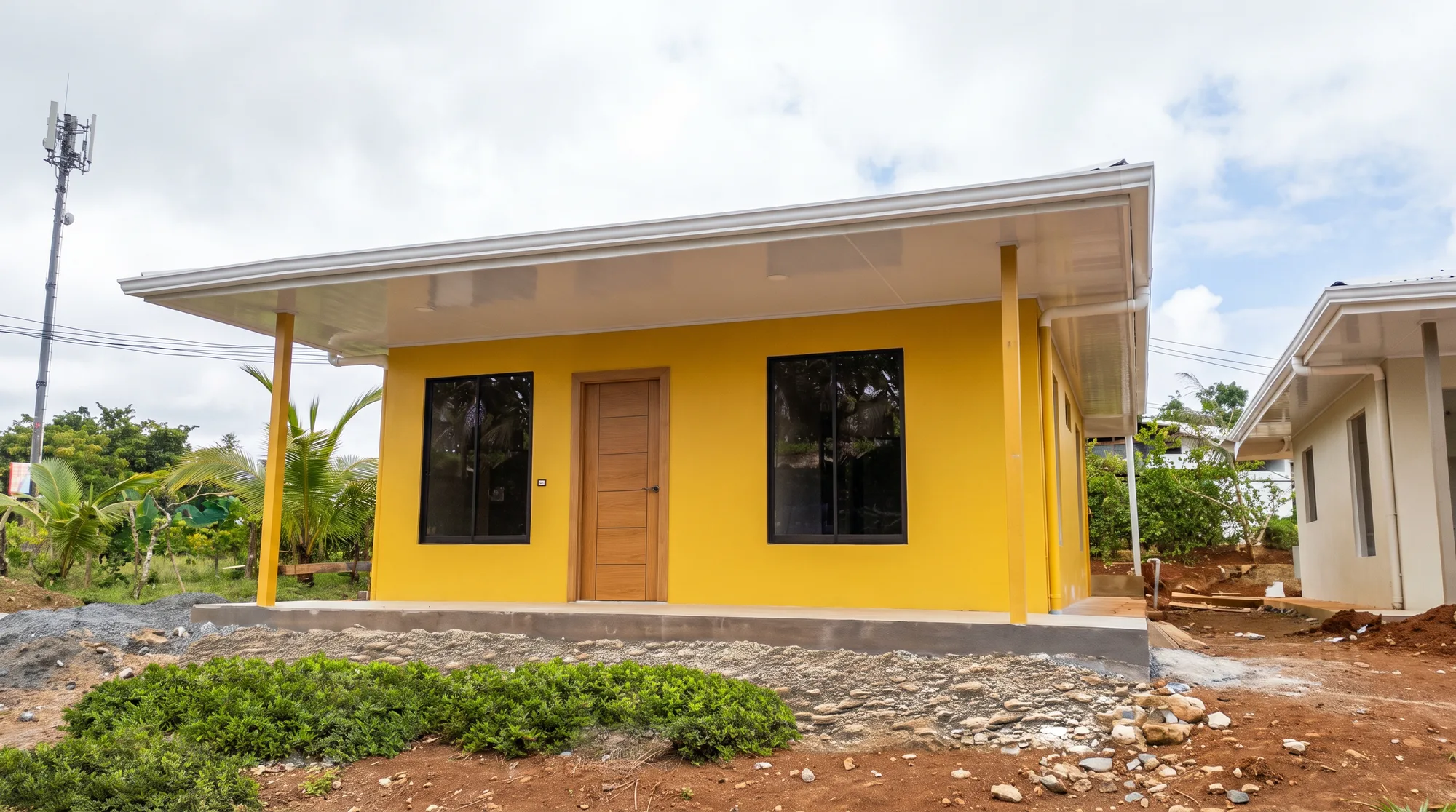 Fachada casa amarilla — 8 Casas Cobano