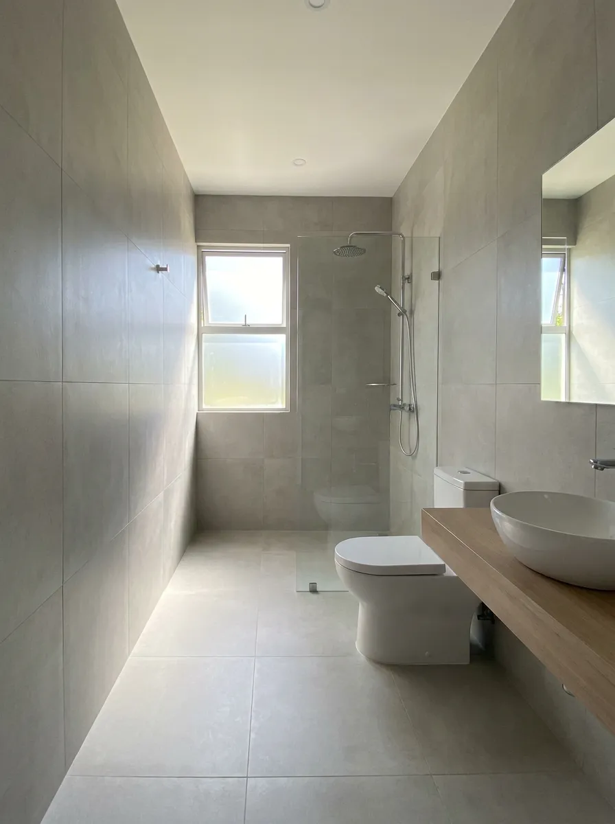 Baño con ducha de vidrio