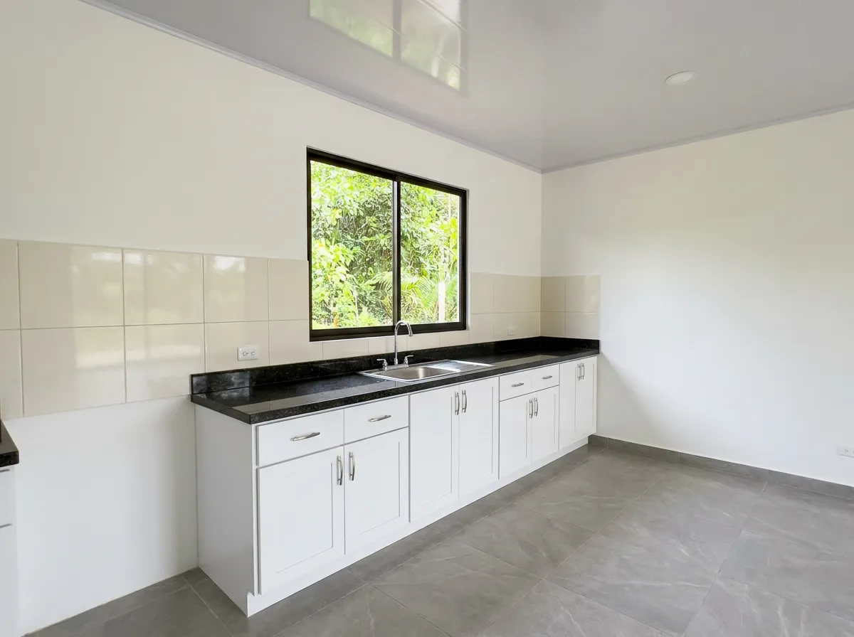 Cocina con sobre de granito