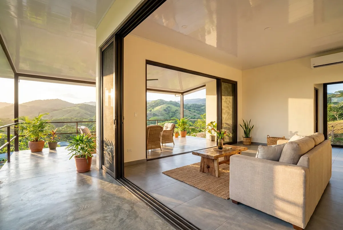 Sala abierta a la terraza
