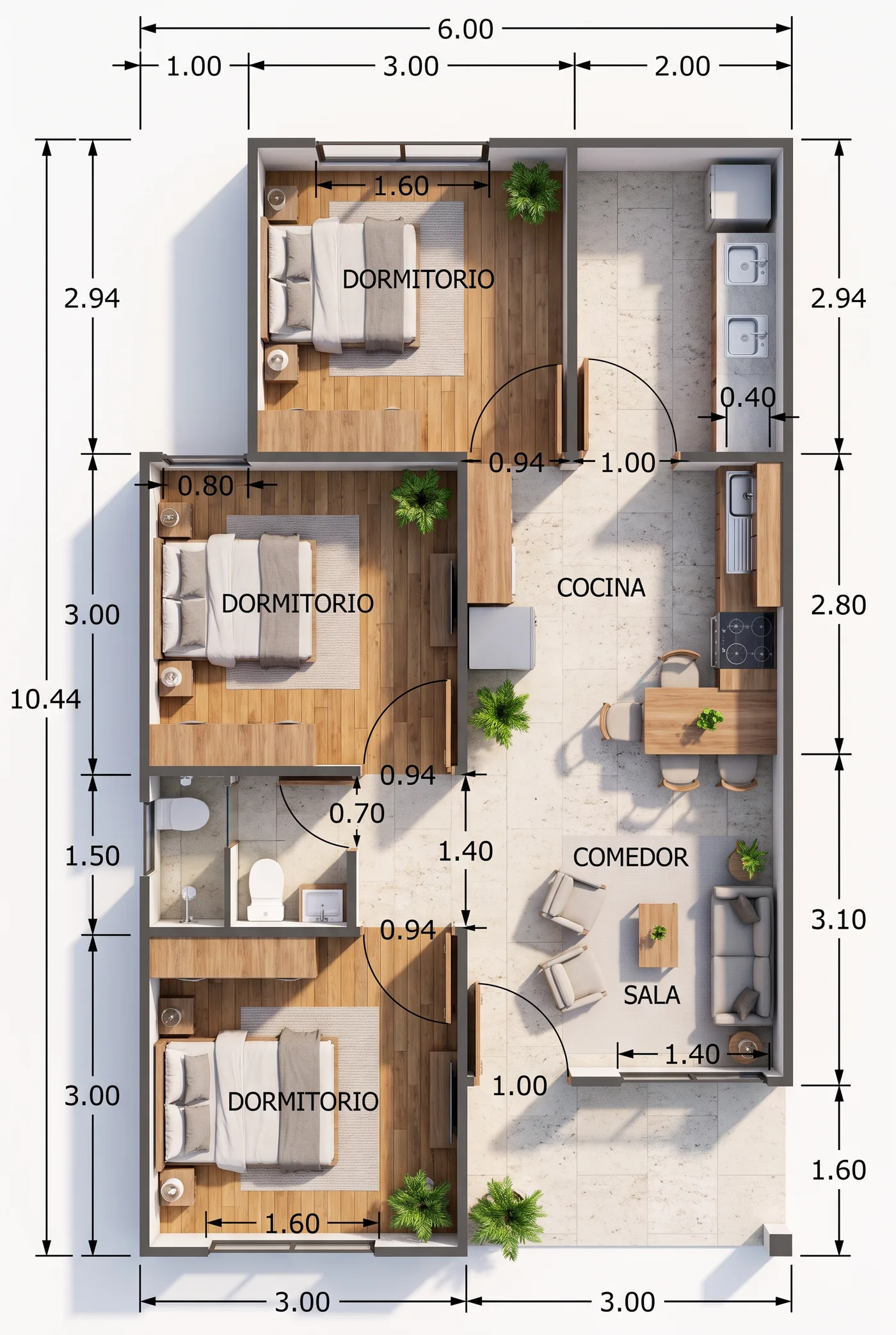 Distribución — CASA 62.64 m²